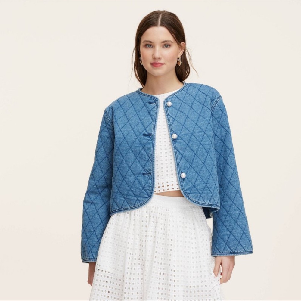 Kate Spade ♠️ X Target Quilted Denim Jacket NWT